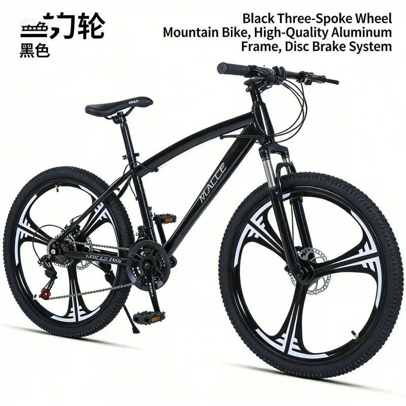 Mountain Biking Usa - Black 24-inch Three-Knife Mountain Bike with