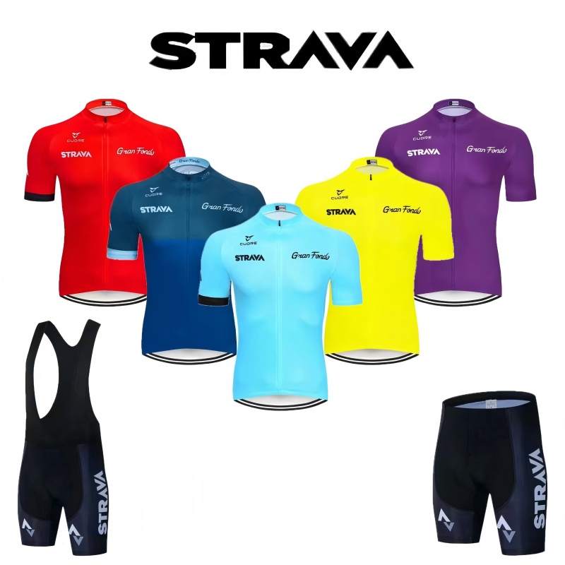 Mountain Biking Clothes - Strava Bike Jersey Set Summer Cycling